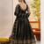 Black Heavy Embroidery Net Semi Stitch A Line Lehenga With Blouse