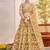 Mustard Yellow Heavy Embroidery Net Semi Stitch A Line Lehenga With Blouse