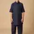 Blue linen pathani set for boys