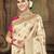 cream silk woven work traditional saree