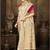cream silk woven work traditional saree