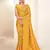 yellow woven work traditional saree