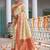 cream beige with red banarasi silk woven work traditional saree