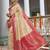 cream beige with pink banarasi silk woven work traditional saree