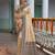cream beige with blue banarasi silk woven work traditional saree