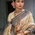 cream beige with blue banarasi silk woven work traditional saree