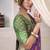 Purple & green patola silk blend festival wear saree