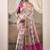 Off-white & pink patola silk blend festival wear saree