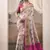 Off-white & pink patola silk blend festival wear saree