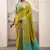 Olive & green patola silk blend festival wear saree