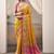 Mustard & pink patola silk blend festival wear saree