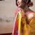 Mustard & pink patola silk blend festival wear saree