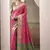 Pink & green patola silk blend festival wear saree