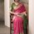 Pink & green patola silk blend festival wear saree