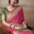 Pink & green patola silk blend festival wear saree