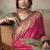 Pink & green patola silk blend festival wear saree