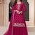 Pink embroidered chinon semi-stitched palazo salwar suit