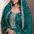 Teal green embroidered chinon semi-stitched palazo salwar suit