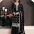 Black embroidered chinon semi-stitched palazo salwar suit