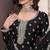 Black embroidered chinon semi-stitched palazo salwar suit