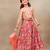 Pink printed chanderi lehenga