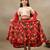 Red printed chanderi lehenga