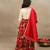 Red printed chanderi lehenga