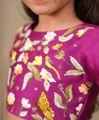 Purple printed chanderi lehenga 2