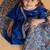 Blue printed chanderi lehenga