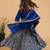 Blue printed chanderi lehenga