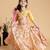Yellow printed chanderi lehenga