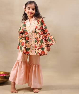 Multicolor printed chanderi kurta set 3