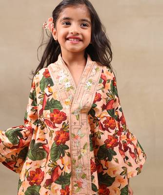Multicolor printed chanderi kurta set 4