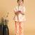 Pink printed chanderi kurta set