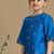 Blue embroidered chanderi kurta set