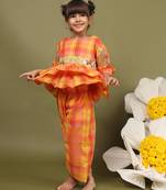 Multicolor plain cotton co ord set