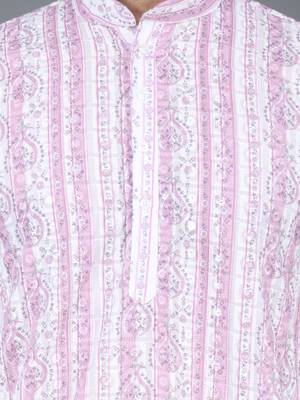 Men's light purple sequence tread work kurta with cream churidar (rg-50621-36) 4