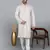 cream cotton silk kurta with chikankari work