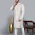 Men's cream cotton chikankari embroidered kurta with cream churidar (rg-50713-36)