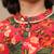 Red printed chanderi kurta set