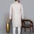 Men's cream cotton chikankari embroidered kurta with cream churidar (rg-50713-36)