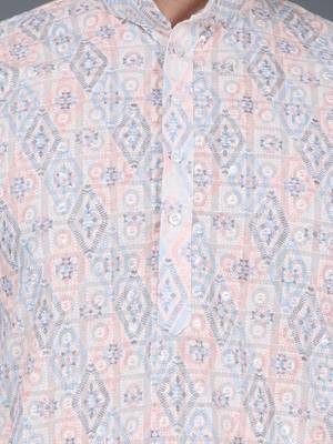 Men's multi color sequence tread work kurta with cream churidar (rg-50623-36) 4