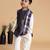 Purple plain chanderi nehru jacket set