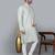 Men's pista green cotton chikankari embroidered kurta with cream churidar (rg-50711-36)