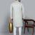 Men's pista green cotton chikankari embroidered kurta with cream churidar (rg-50711-36)