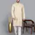 Men's gold cotton chikankari embroidered kurta with cream churidar  (rg-50712-36)