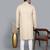 Men's gold cotton chikankari embroidered kurta with cream churidar  (rg-50712-36)