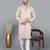 Men's beige cotton chikankari embroidered kurta with cream churidar (rg-50714-36)