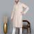 Men's beige cotton chikankari embroidered kurta with cream churidar (rg-50714-36)