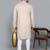 Men's beige cotton chikankari embroidered kurta with cream churidar (rg-50714-36)